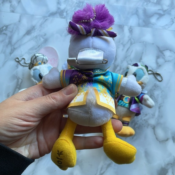 JAPAN Tokyo Disney Land / Disney Sea Donald duck plush keychain LOT - Picture 9 of 10